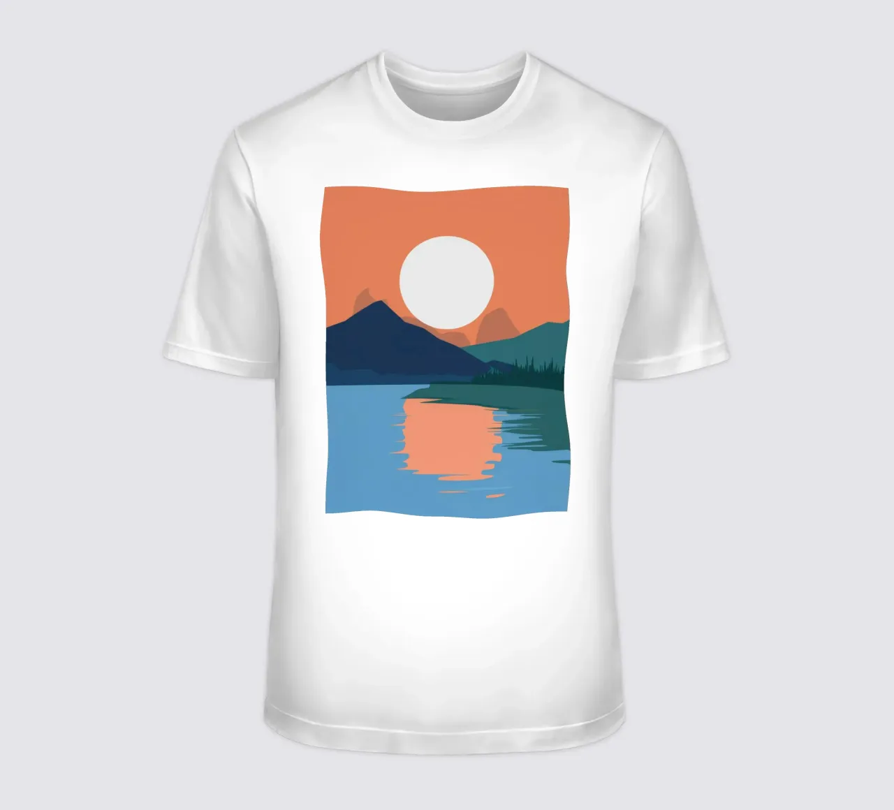 Schemering Meer Reflectie t-shirt van Stone Patina