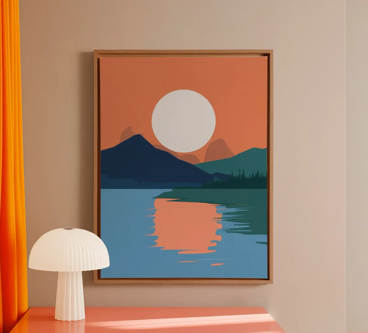 Schemering Meer Reflectie canvas van Stone Patina
