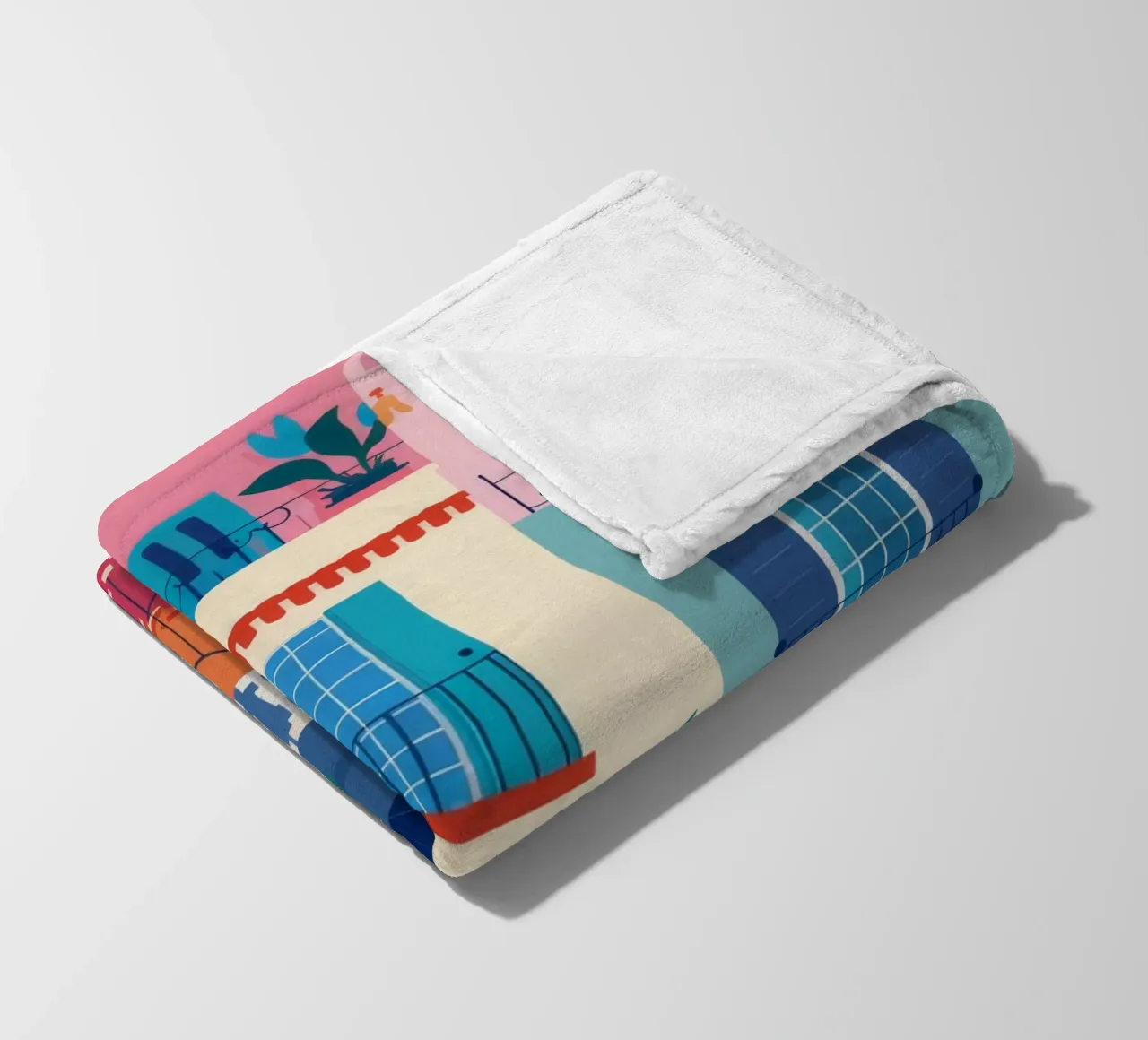 Terracotta Stair Escape fleece blanket by Lumi Eyes