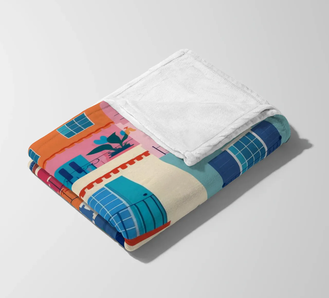 Terracotta Stair Escape fleece blanket by Lumi Eyes