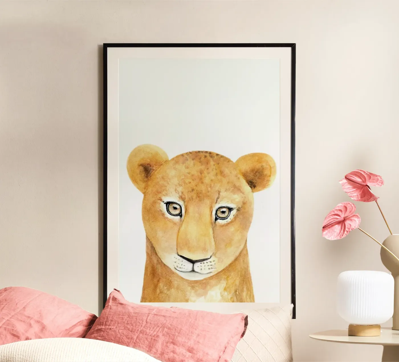 Simba The Lion poster van Little Flourishes