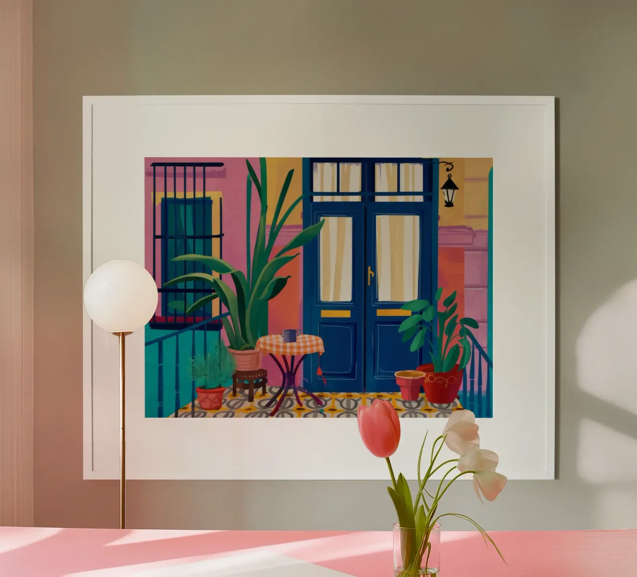 Piante da porta indaco poster con telaio in alluminio da Chroma Haven