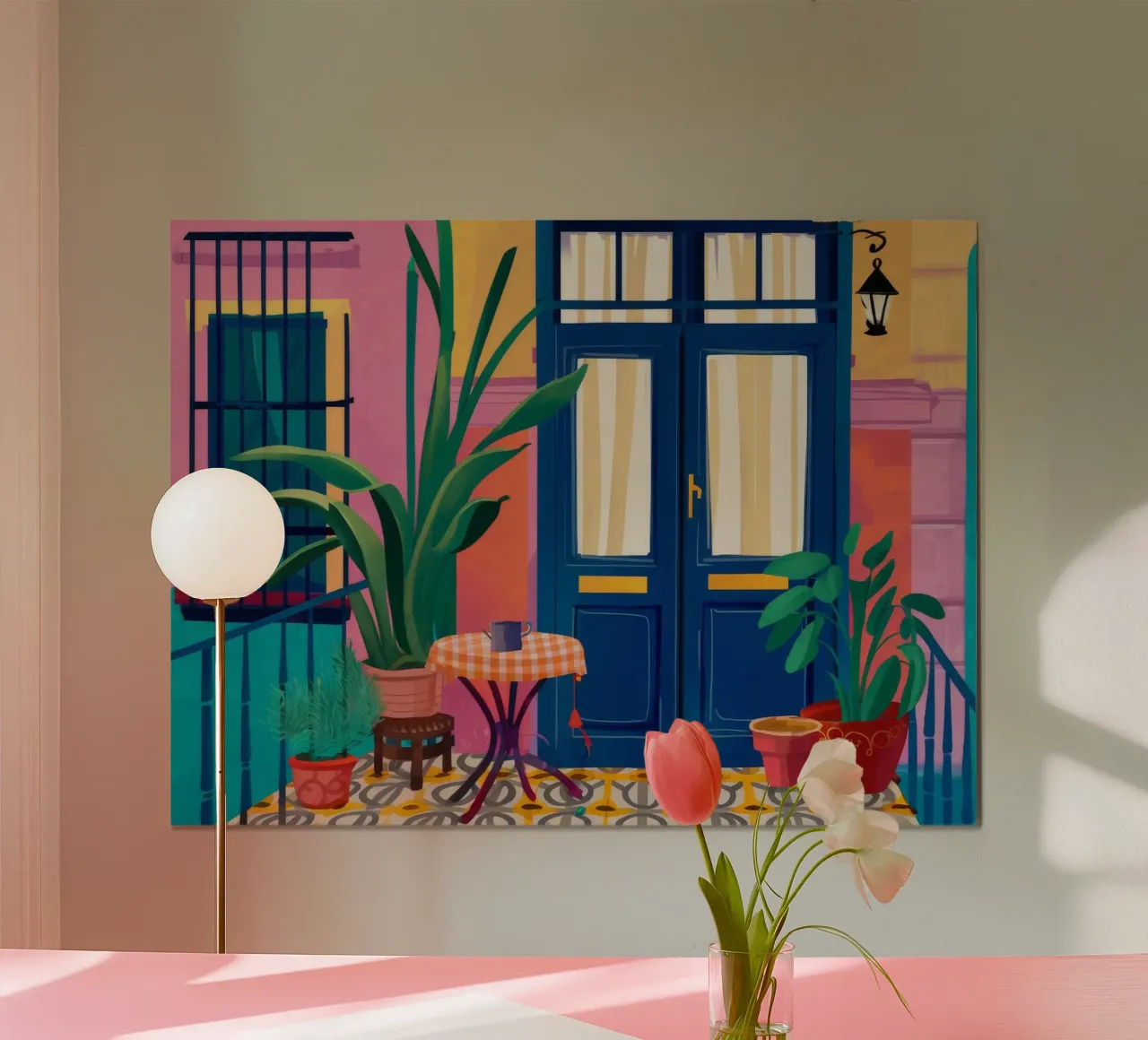Piante da porta indaco poster con telaio in alluminio da Chroma Haven