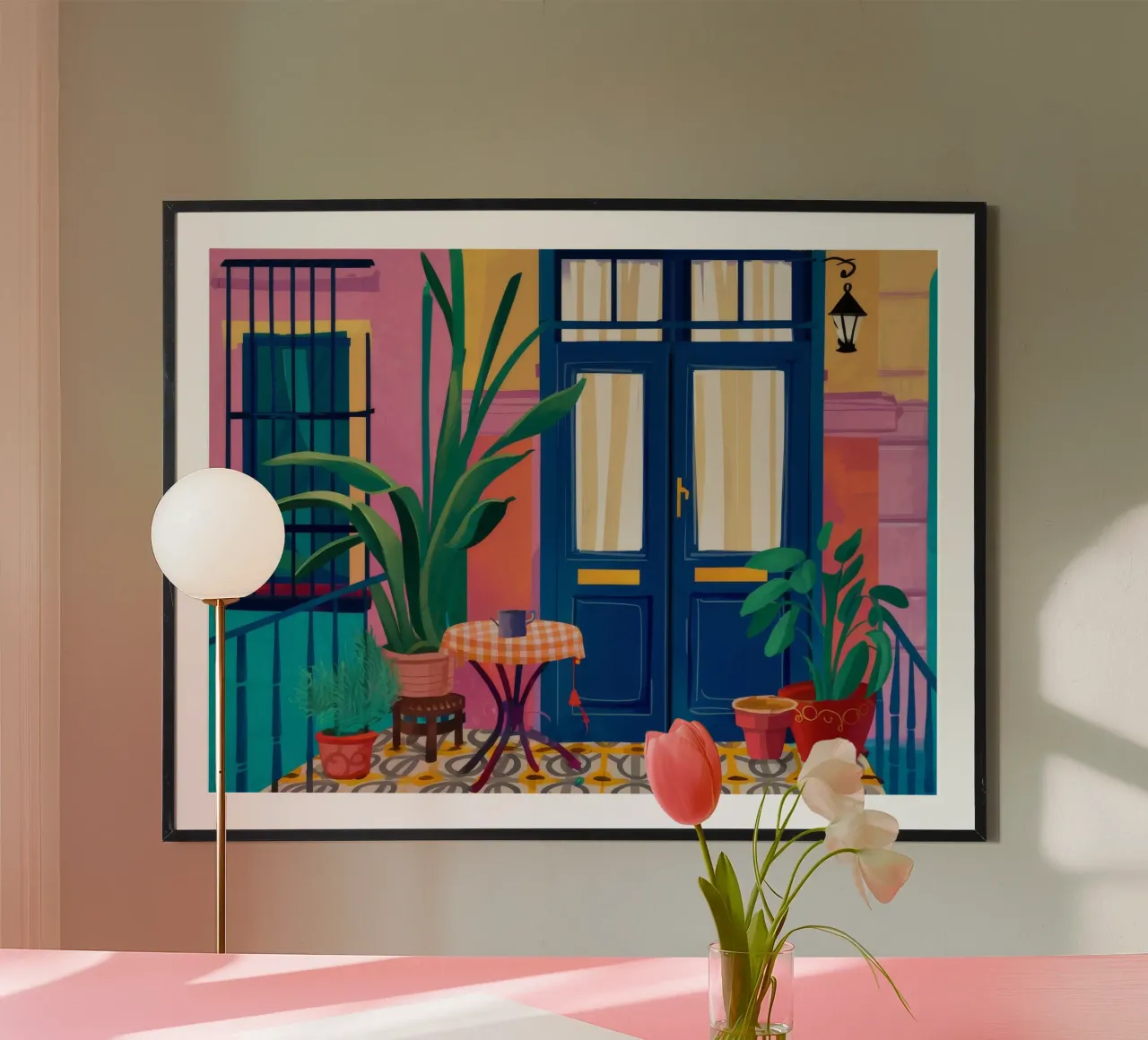 Piante da porta indaco poster con telaio in alluminio da Chroma Haven