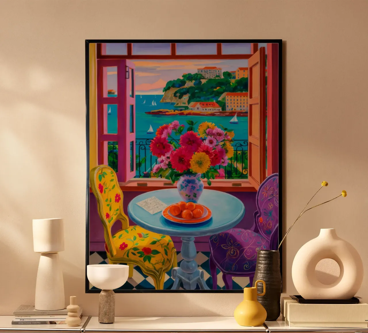 Finestra di riscaldamento poster con telaio in alluminio da Haven Mirage