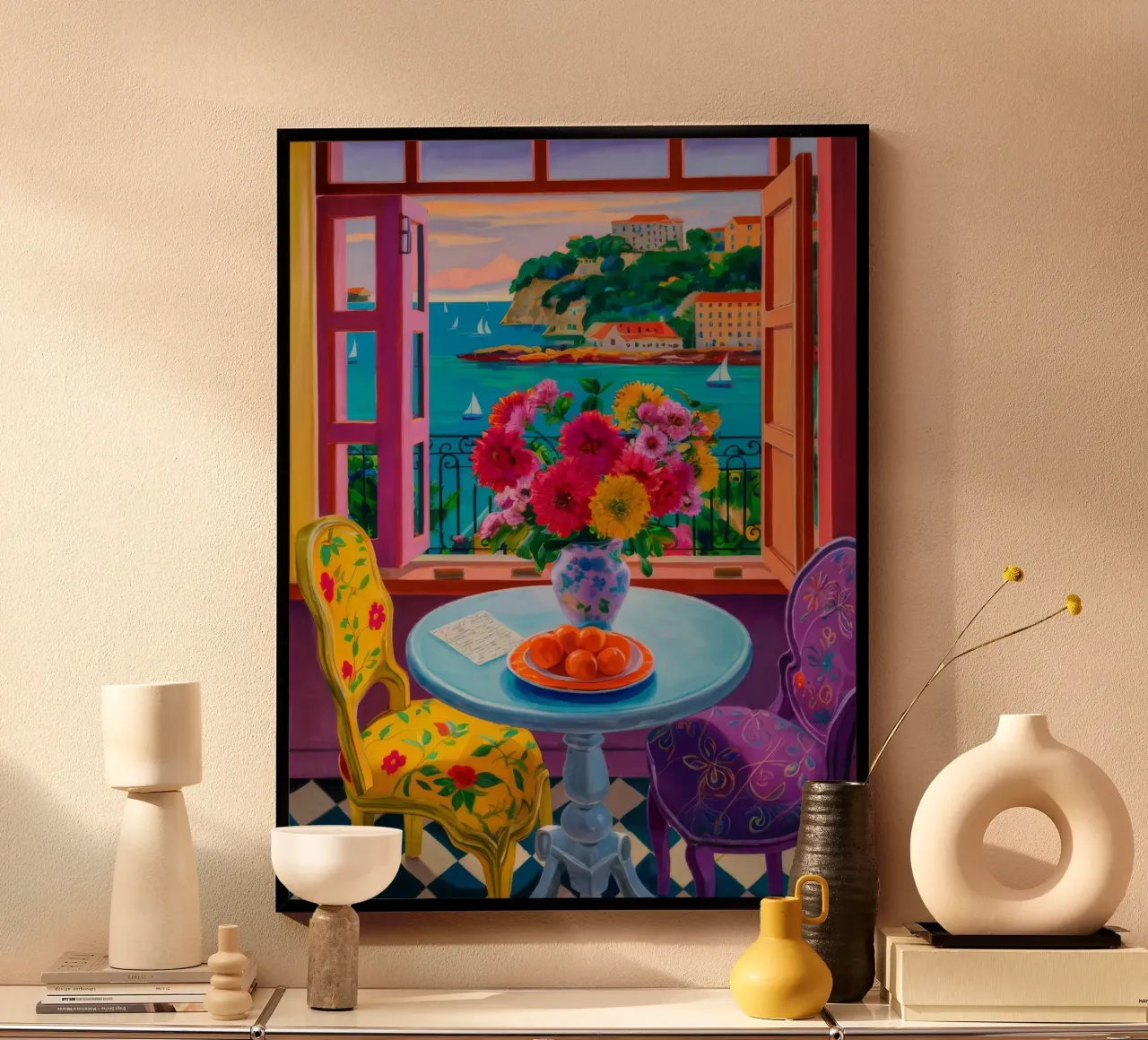 Finestra di riscaldamento poster con telaio in alluminio da Haven Mirage