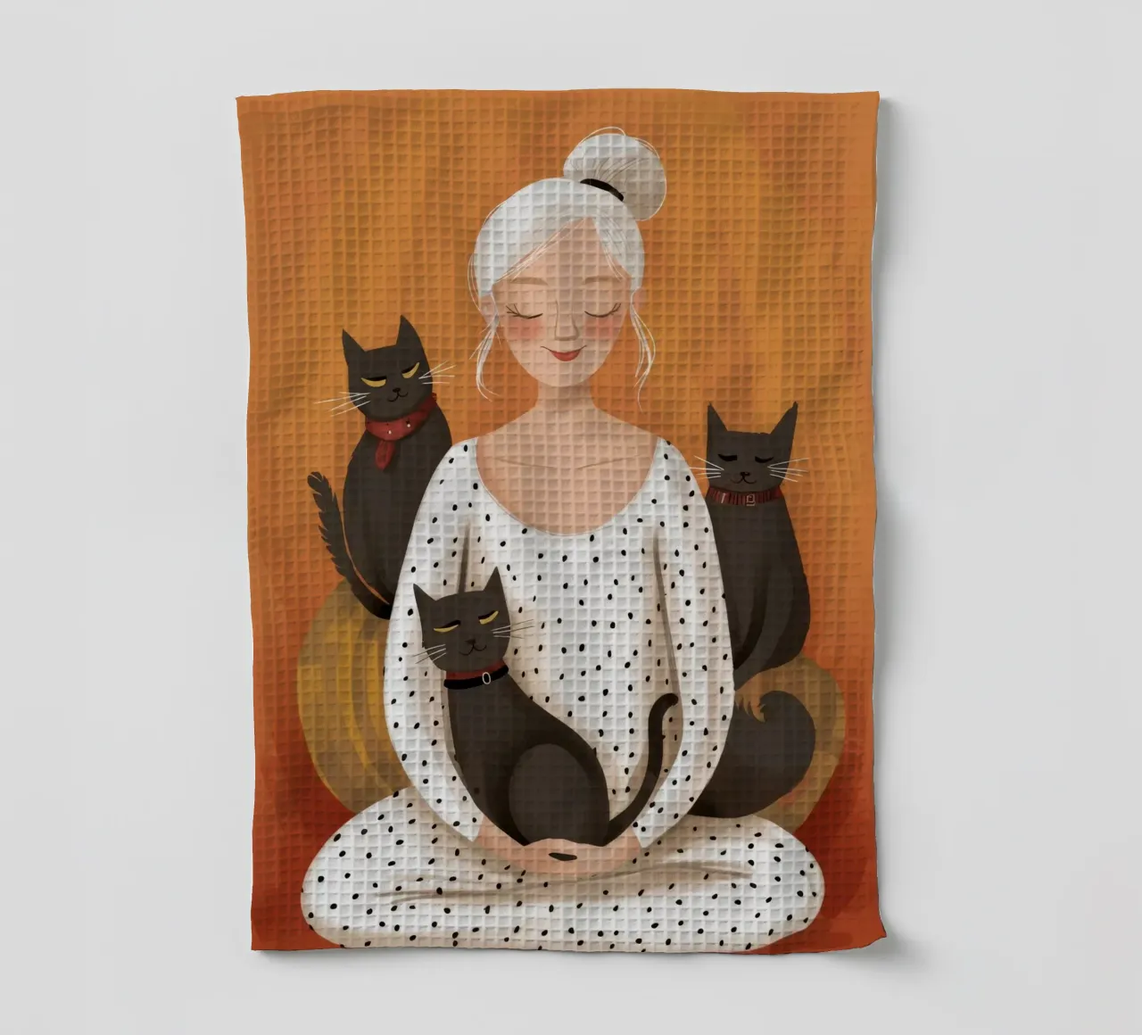 Coccole serene per i gatti canovaccio da cucina da Chroma Haven