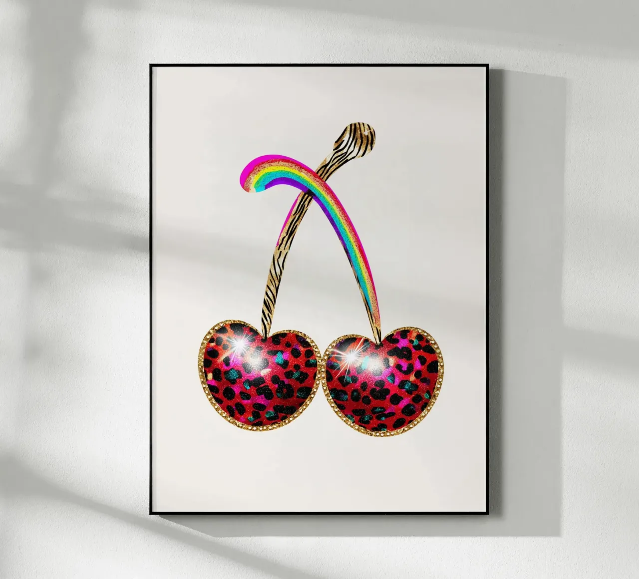 Ciliegie strass con leo plexiglass da Carinaprint
