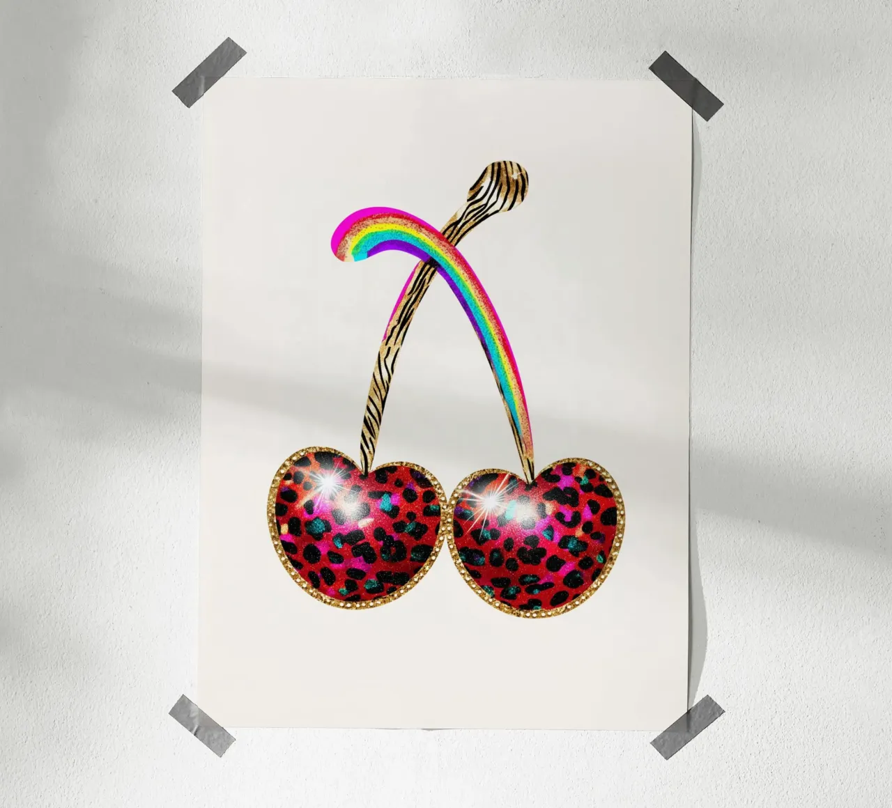 Ciliegie strass con leo carta hahnemühle da Carinaprint