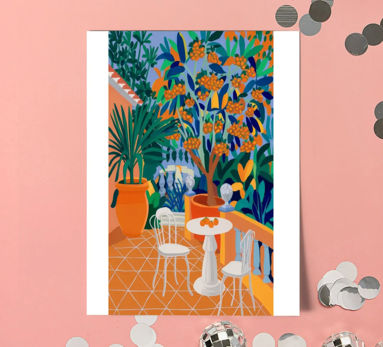 Orange Grove Cafe Stickerbogen von Chroma Haven