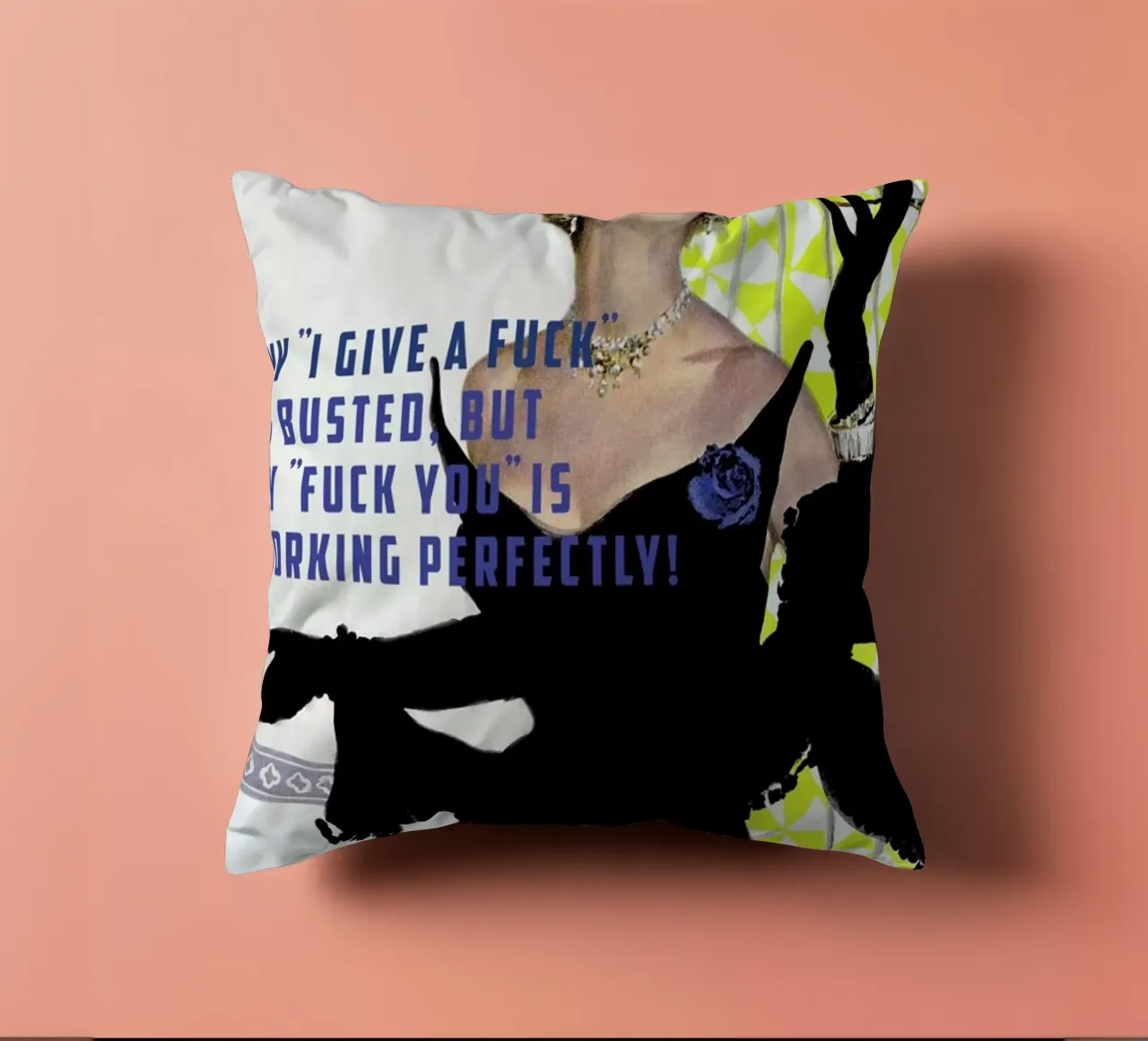 My "I Give A Fuck" Is Busted cuscino da Gallery Print and Art Limited