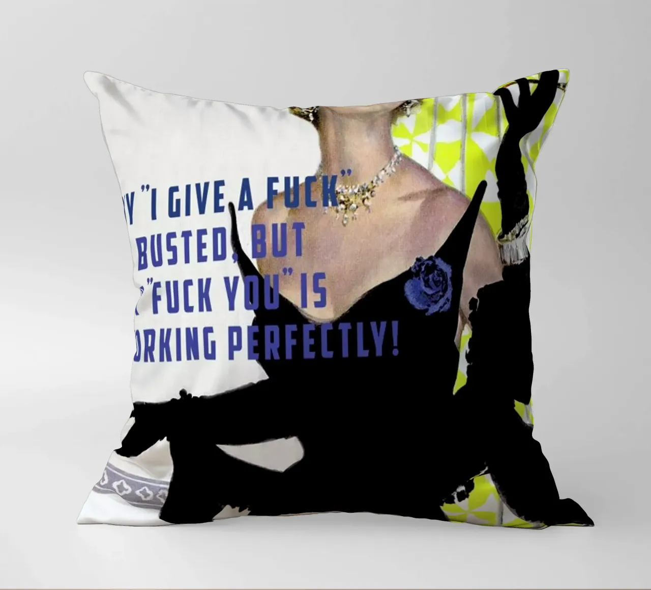 My "I Give A Fuck" Is Busted cuscino da Gallery Print and Art Limited