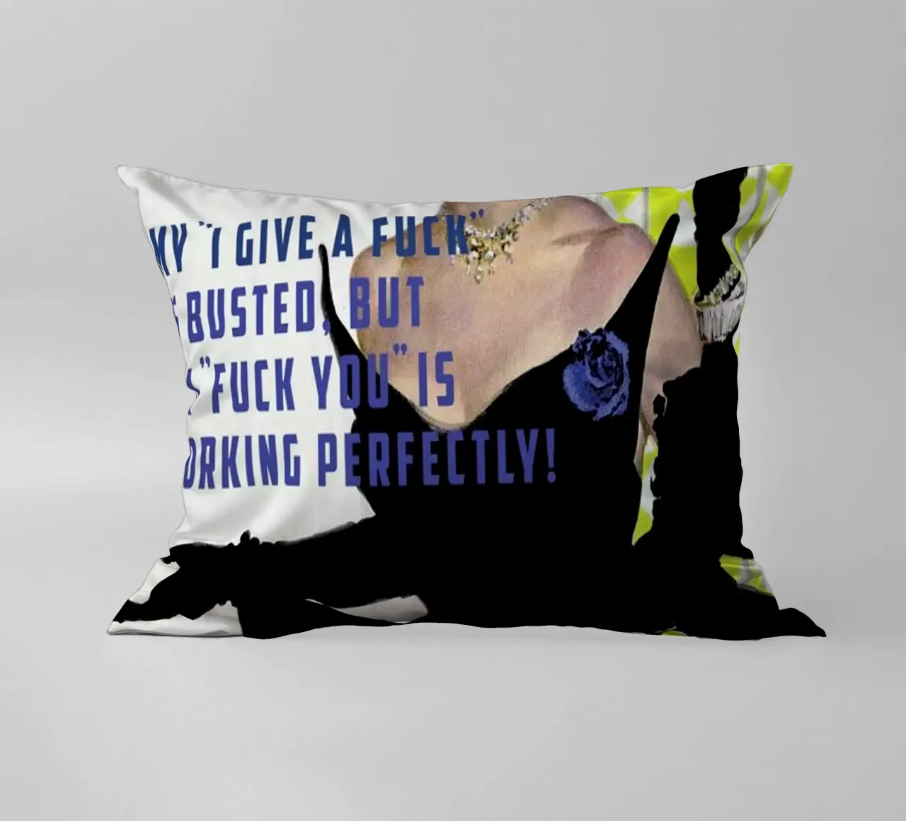 My "I Give A Fuck" Is Busted cuscino da Gallery Print and Art Limited