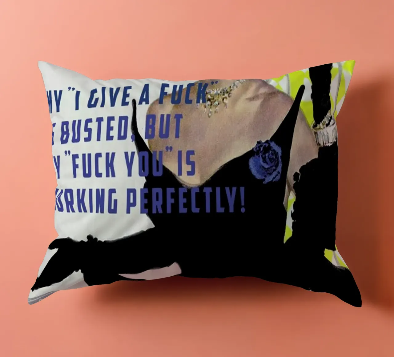 My "I Give A Fuck" Is Busted cuscino da Gallery Print and Art Limited