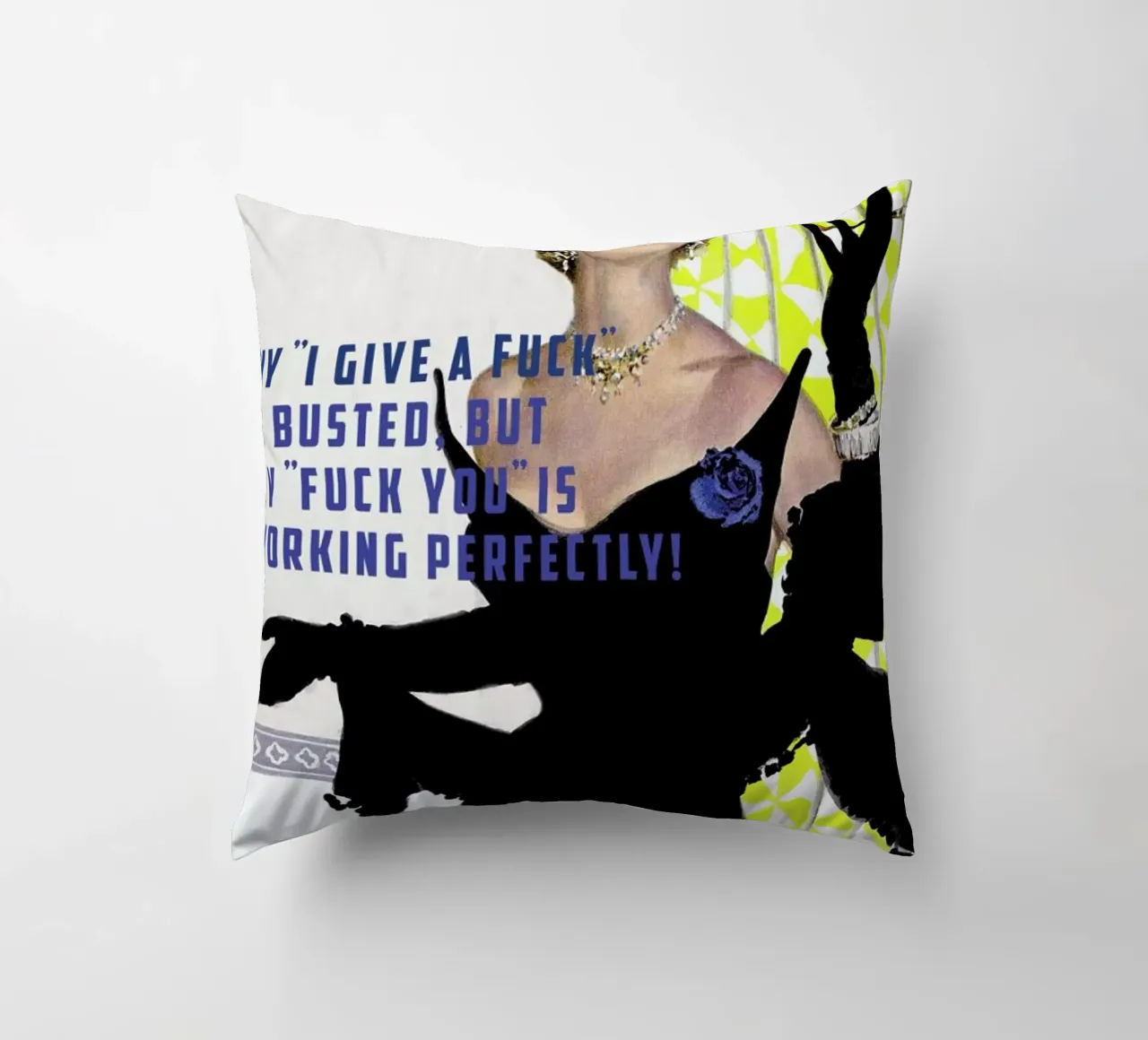 My "I Give A Fuck" Is Busted cuscino da Gallery Print and Art Limited