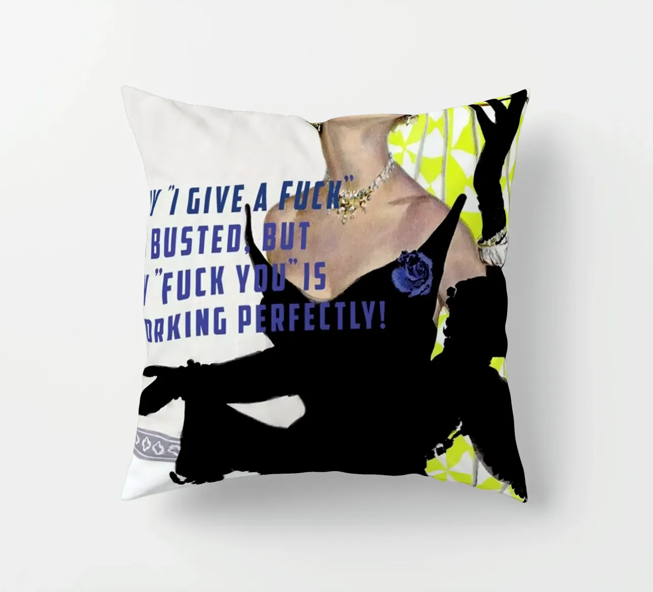 My "I Give A Fuck" Is Busted cuscino da Gallery Print and Art Limited