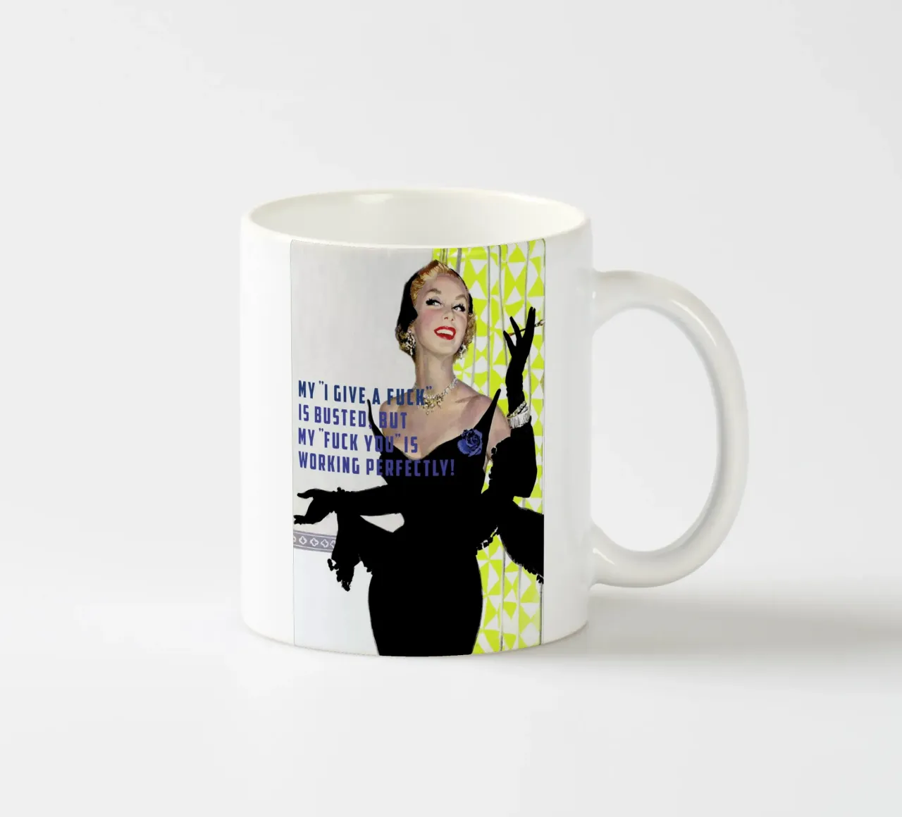My "I Give A Fuck" Is Busted tazza in ceramica da Gallery Print and Art Limited