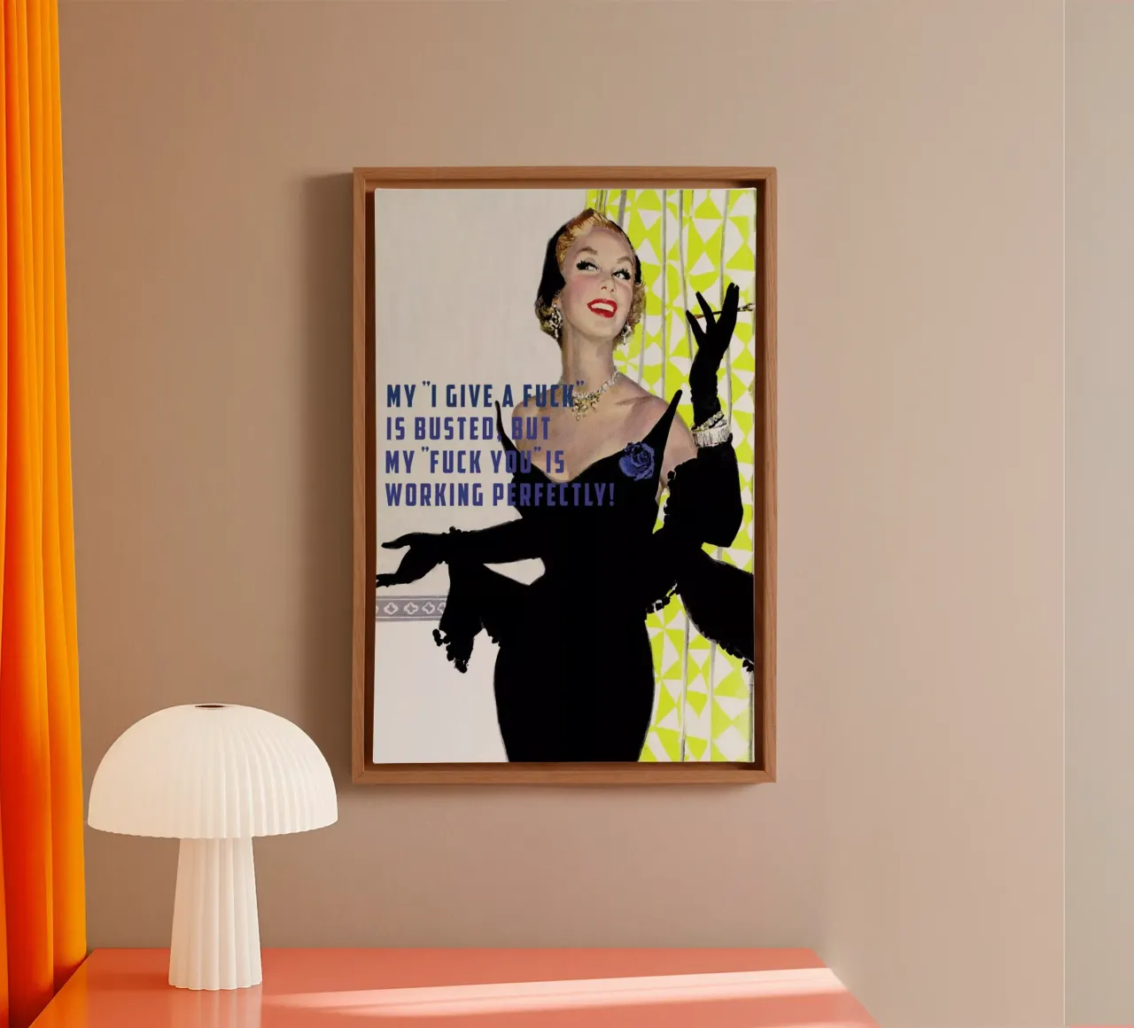 My "I Give A Fuck" Is Busted tela con Cornice a cassetta da Gallery Print and Art Limited