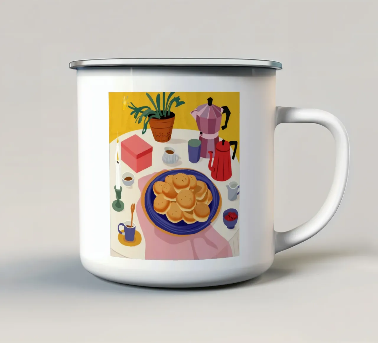 Rituale del caffè mattutino tazza in smalto da Chroma Haven
