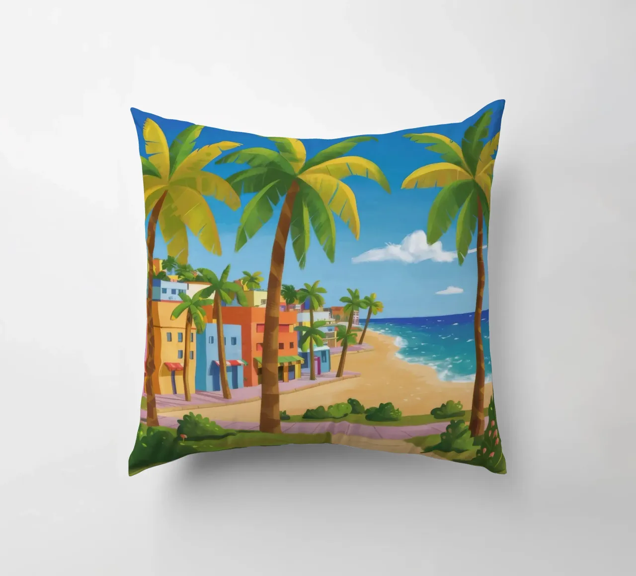 Sentiero di Palm Beach cuscino da Chroma Haven