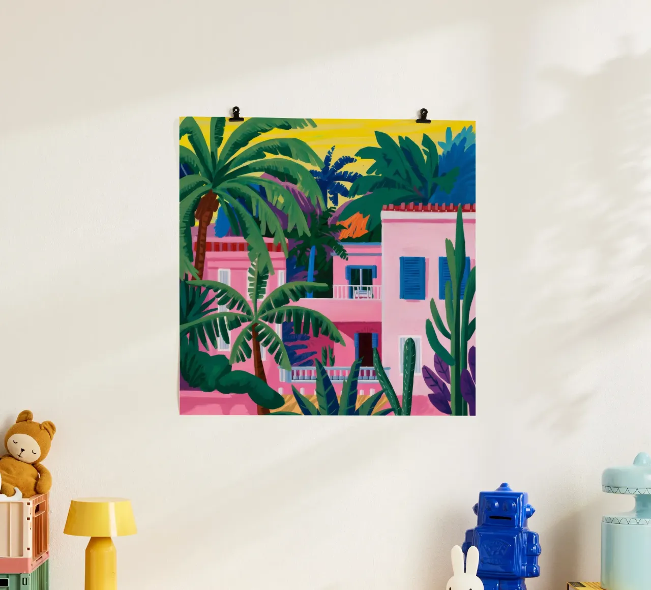 Villa rosa tropicale poster da Chroma Haven