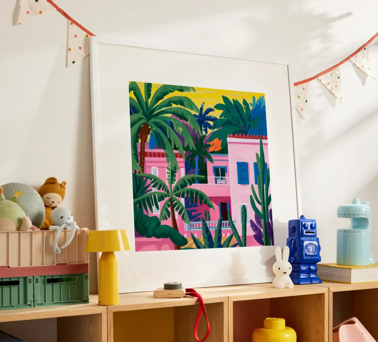Villa rosa tropicale poster da Chroma Haven
