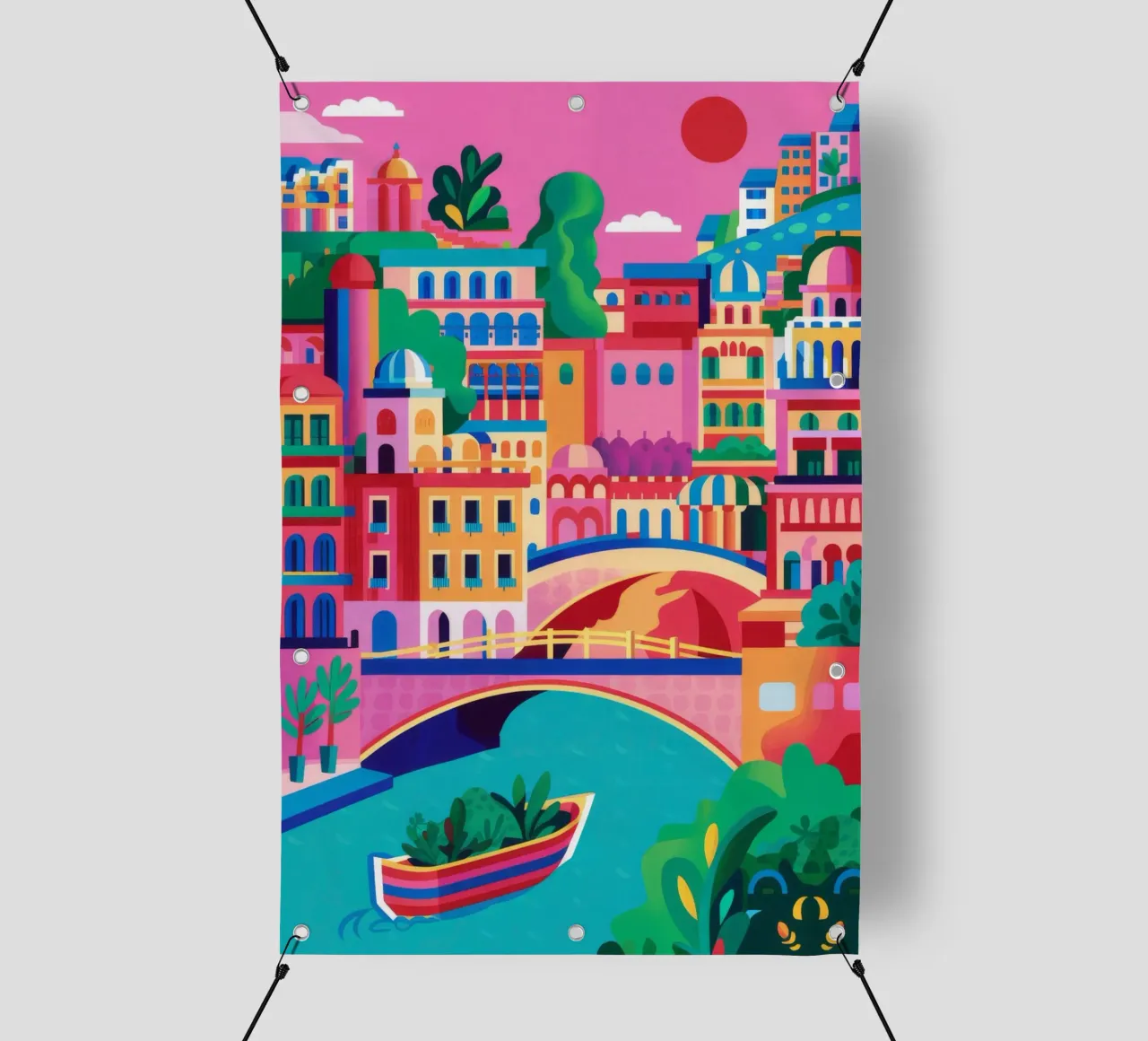 Riverside Rainbow Town pvc cover by Chroma Haven
