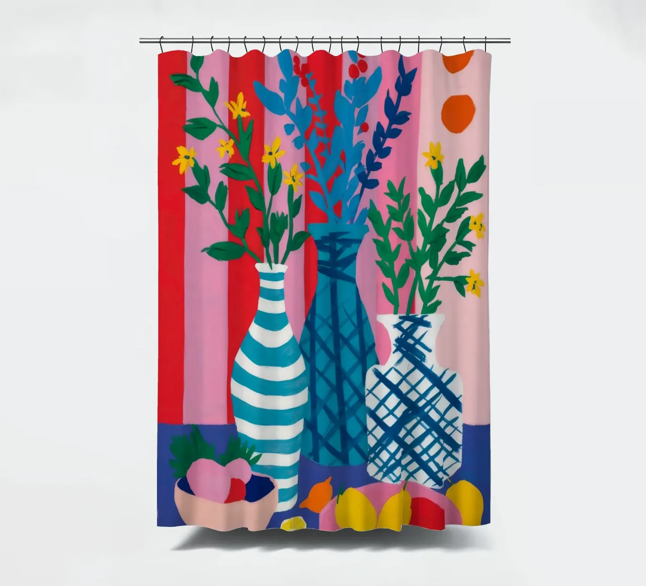 Abstract Floral Stillness shower curtain by Chroma Haven