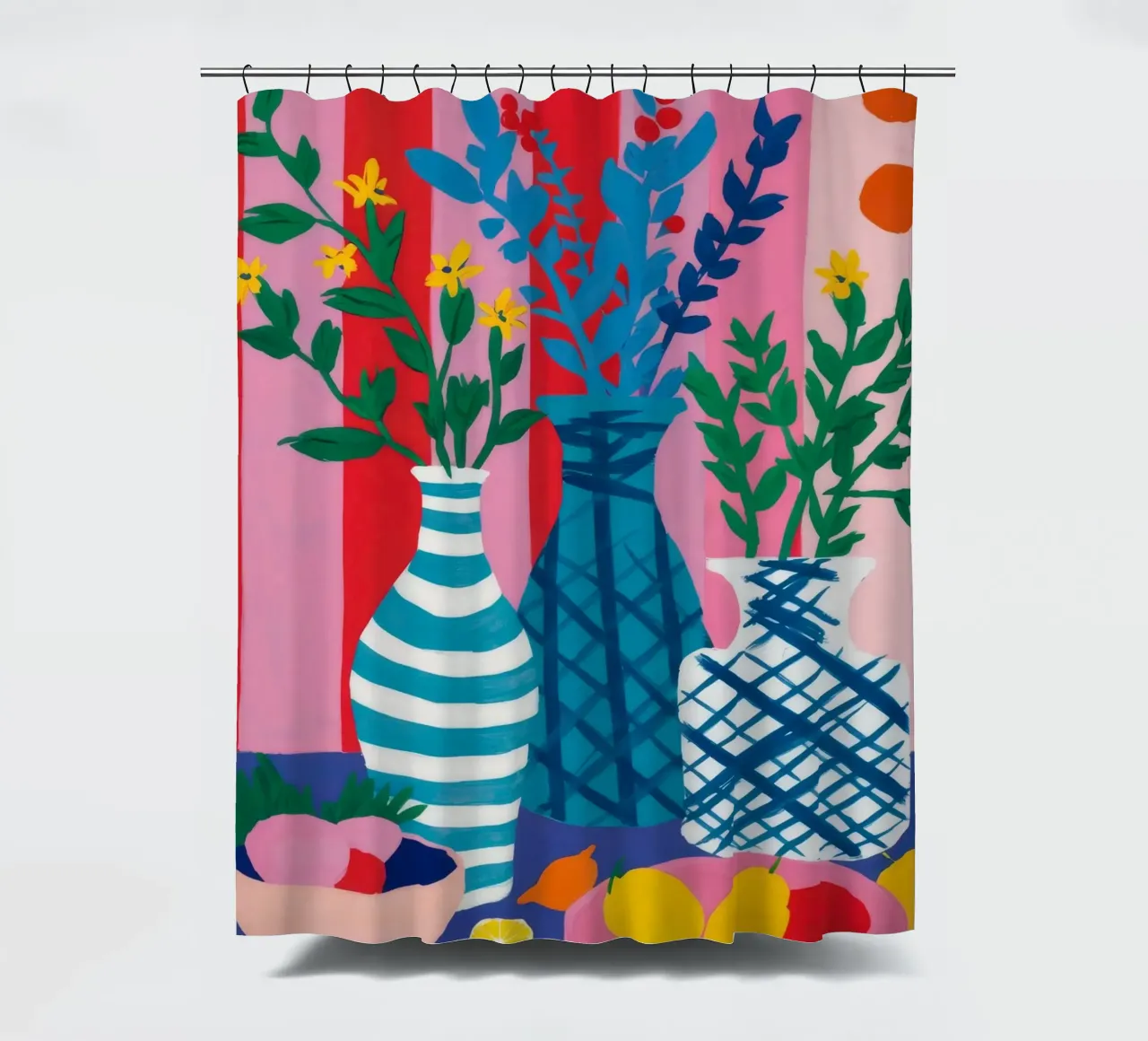Abstract Floral Stillness shower curtain by Chroma Haven