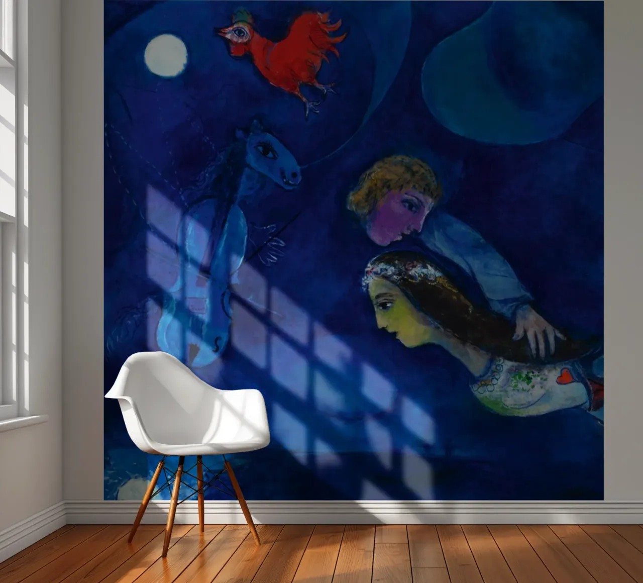 marc chagall -CoqВ rougeВ dansВ laВ nuit papel para pared de MC Exhebition