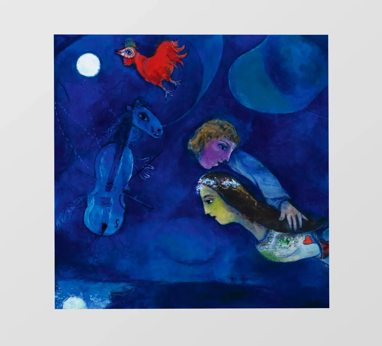 marc chagall -CoqВ rougeВ dansВ laВ nuit papel para pared de MC Exhebition