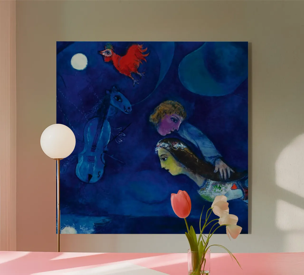 marc chagall -CoqВ rougeВ dansВ laВ nuit plexiglass da MC Exhebition