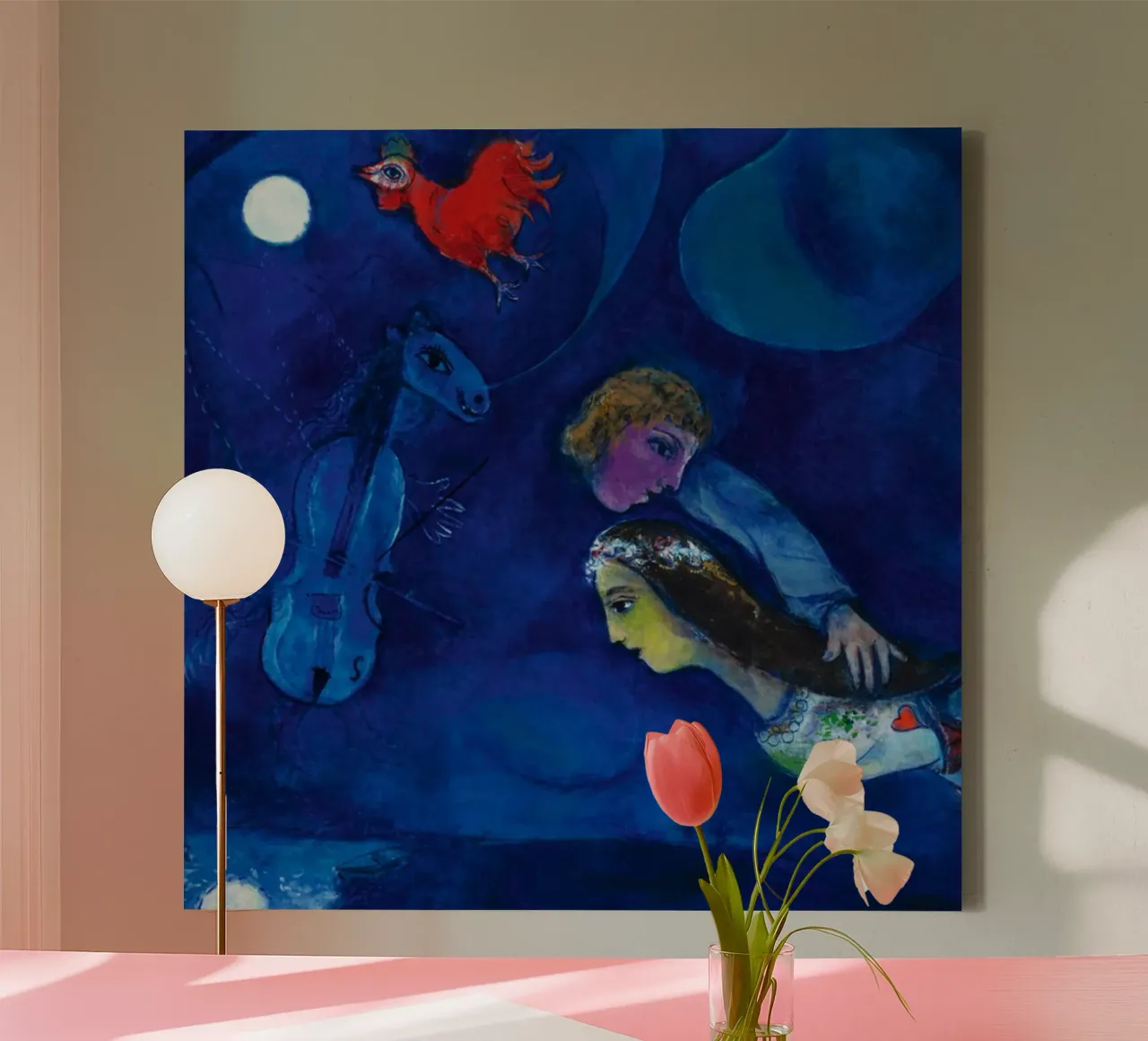 marc chagall -CoqВ rougeВ dansВ laВ nuit tela da MC Exhebition