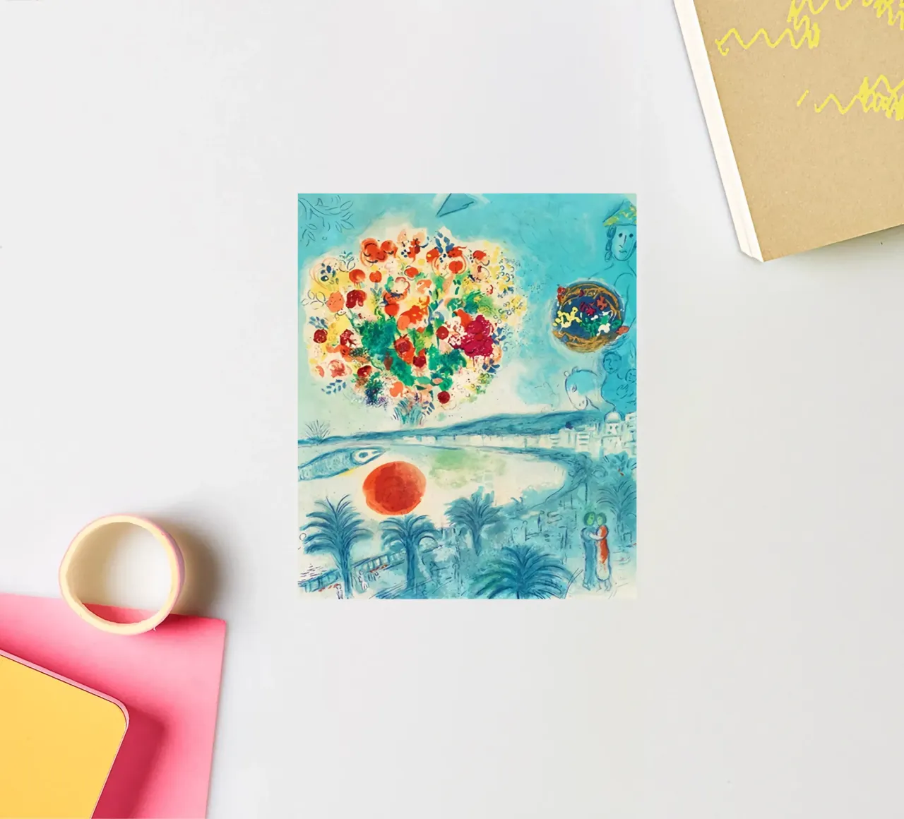 Flower and Sun by Marc Chagall sticker by MC Exhebition