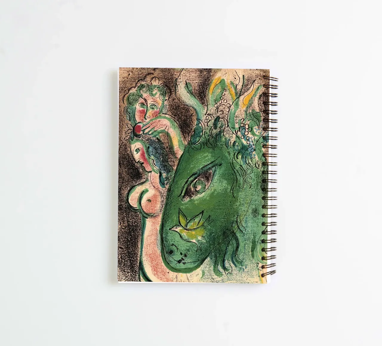 Marc Chagall Paradis avec âne vert, lithographie originale carnet à spirale de MC Exhebition
