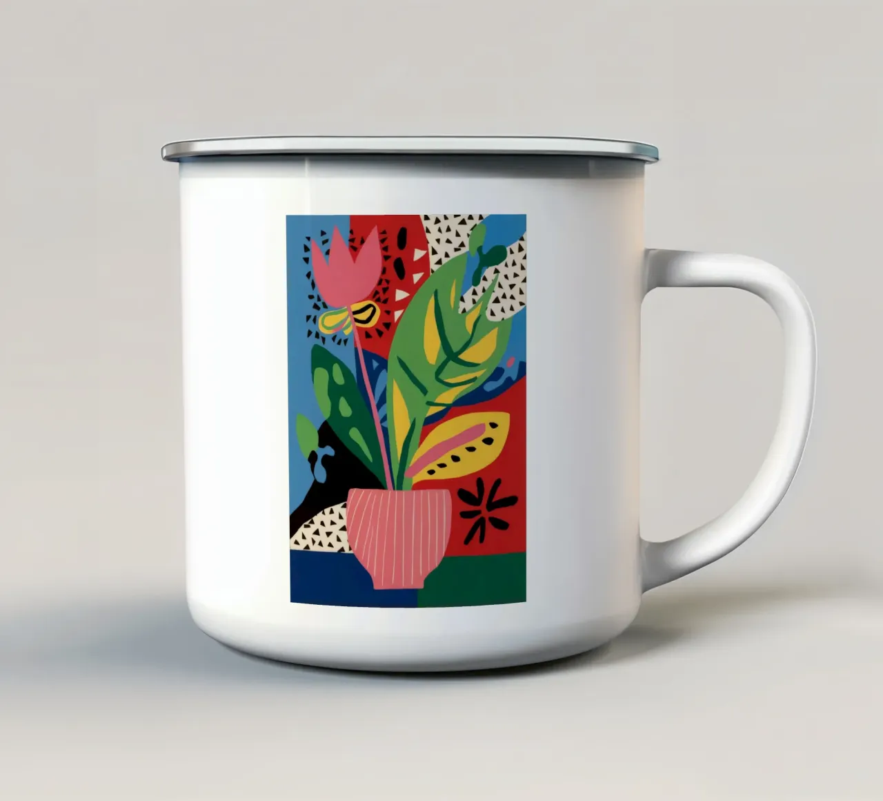 L'audacia delle foglie tropicali tazza in smalto da Chroma Haven