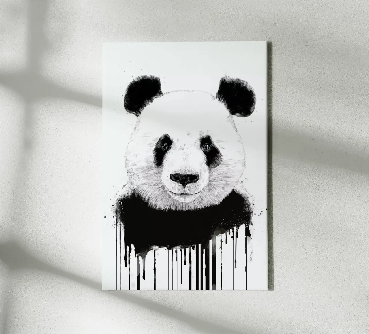 Graffiti Panda canvas met Baklijst van Balazs Solti