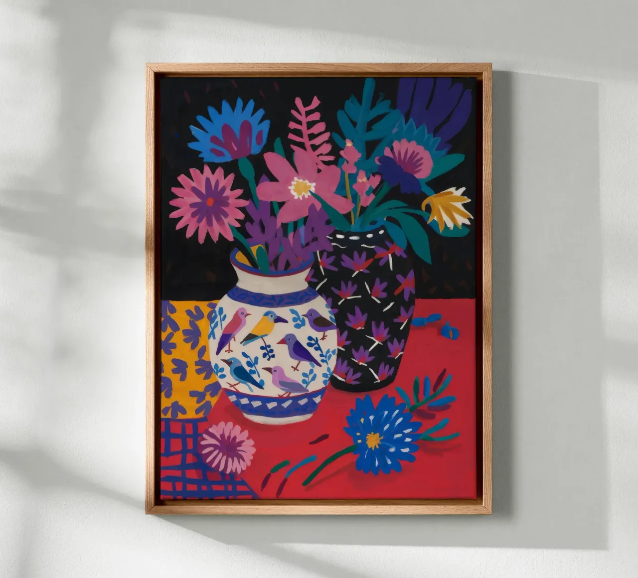Vaso Midnight Bloom tela con Cornice a cassetta da Paez Harmony
