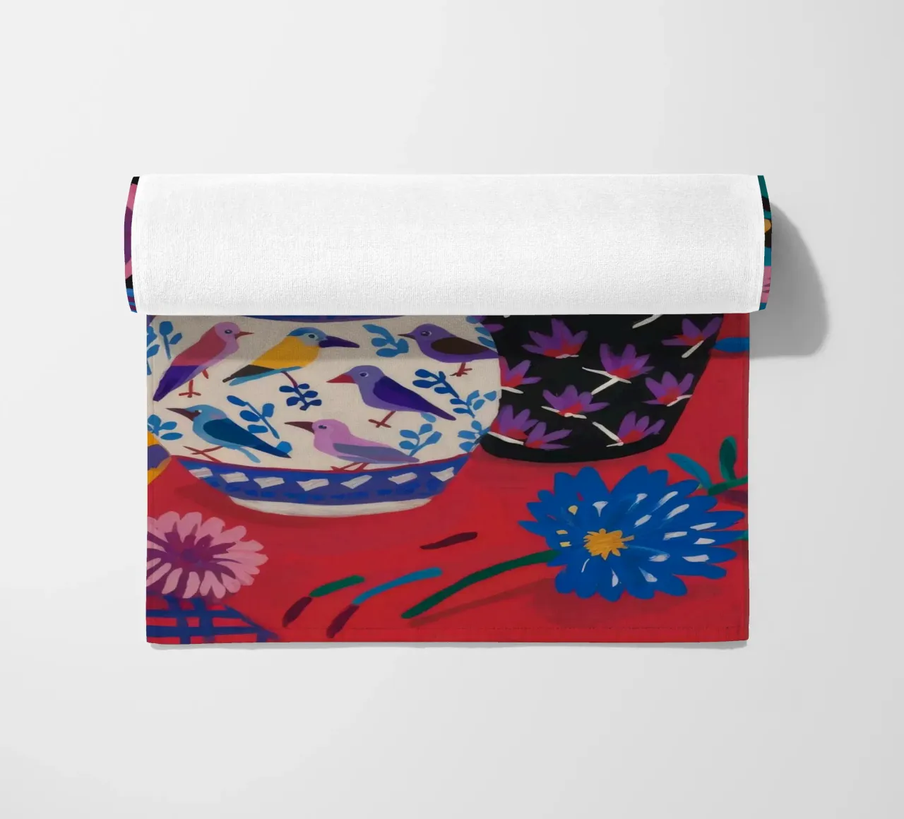 Midnight Bloom Vase beach towel by Paez Harmony