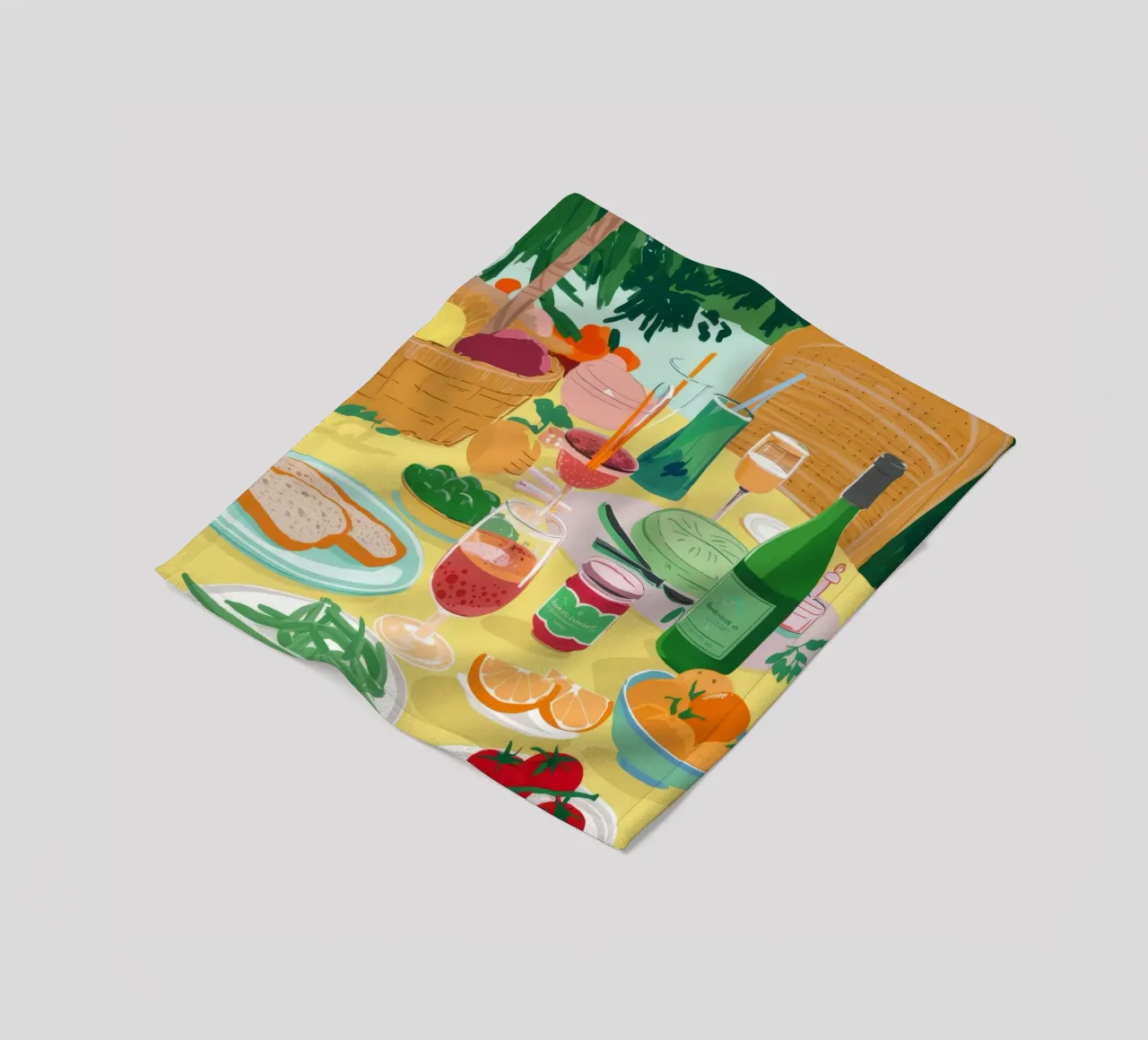 Alfresco Feast Sunshine fleece blanket by Paez Harmony