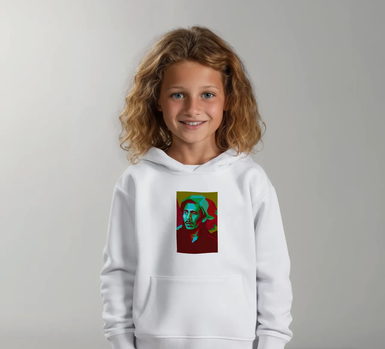 bob marley retro pop art wpap felpa bambino con cappuccio da aiswa
