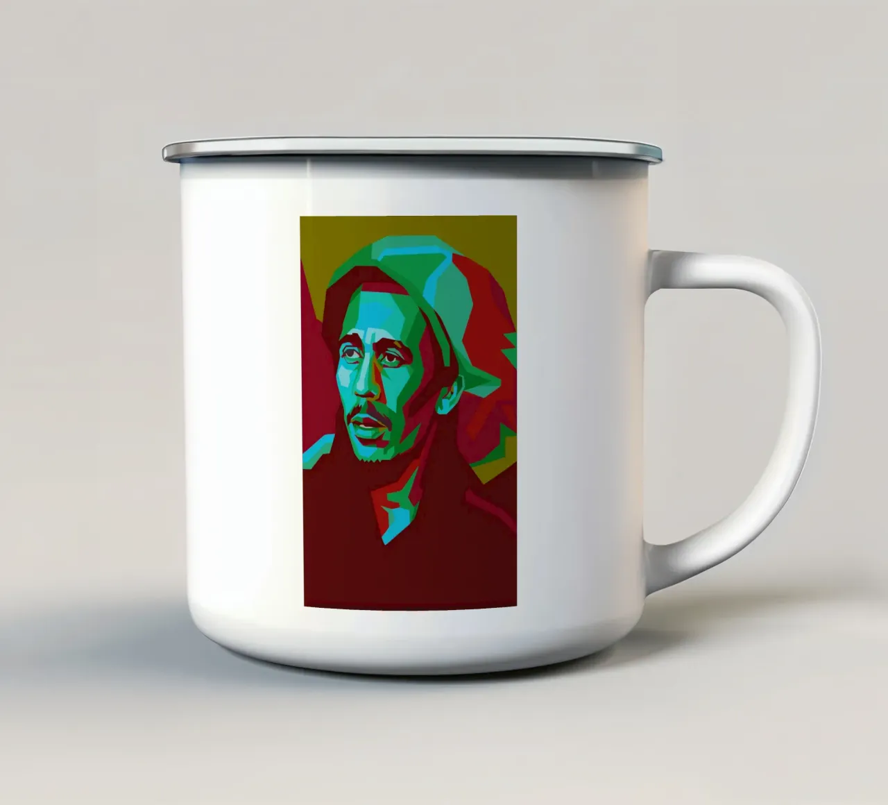 bob marley retro pop art wpap tazza in smalto da aiswa