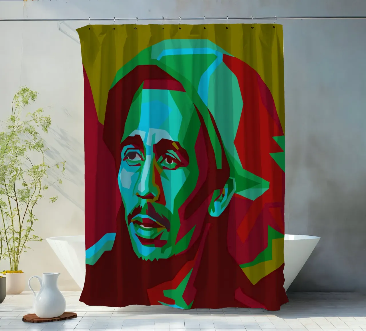 bob marley retro pop art wpap tenda da doccia da aiswa