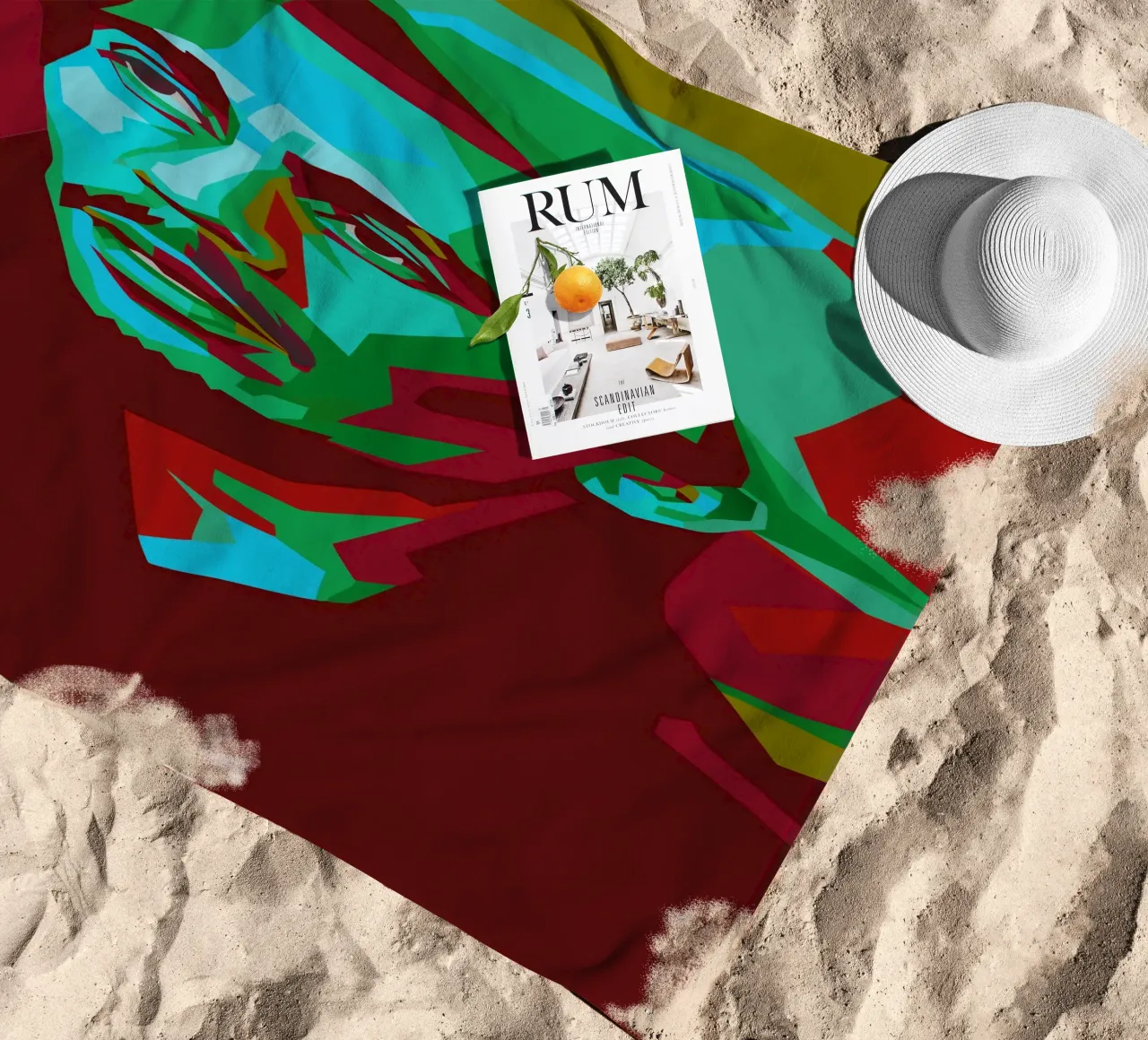 bob marley retro pop art wpap telo mare da aiswa