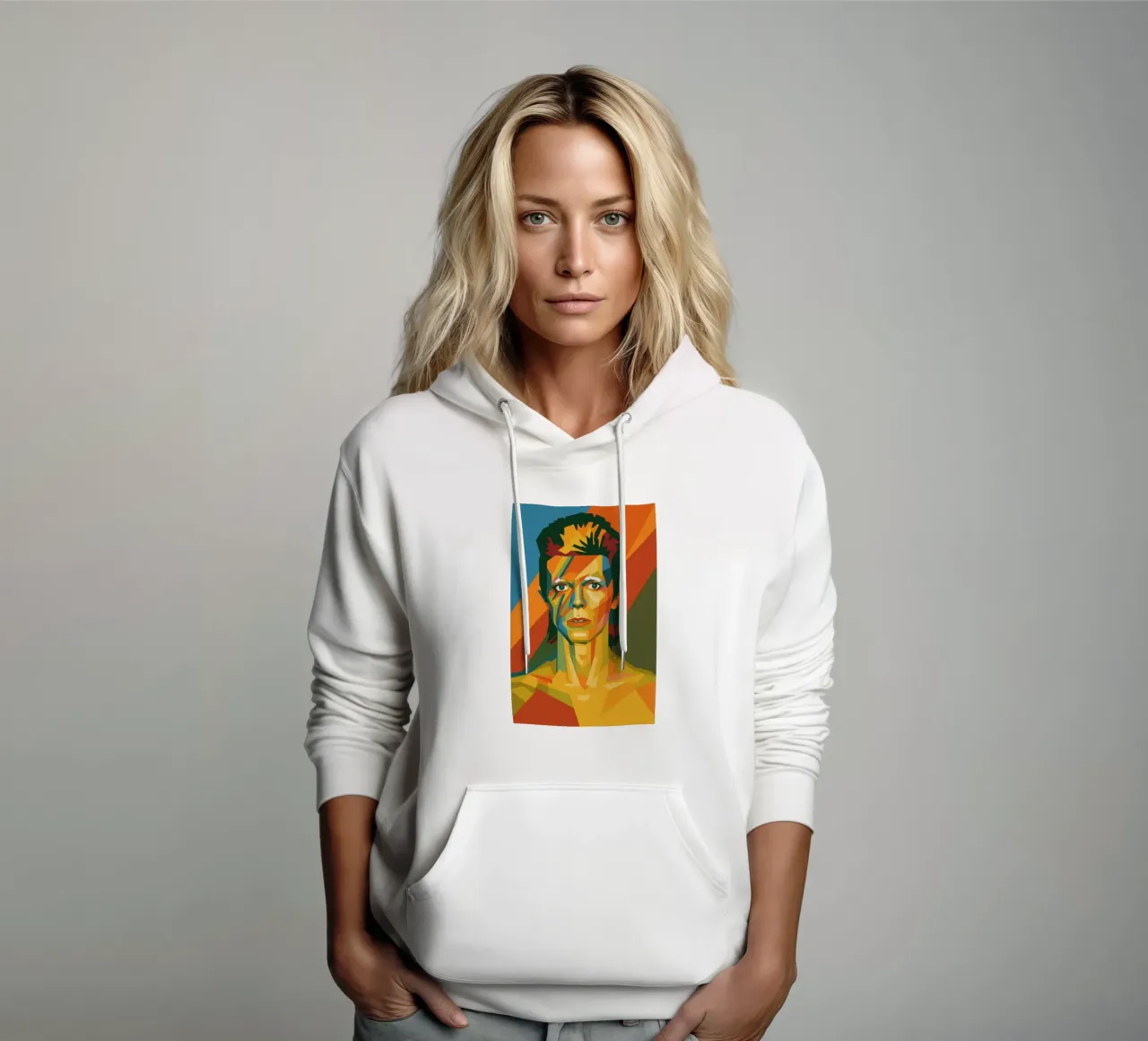 bowie retro pop art wpap felpa con cappuccio da aiswa