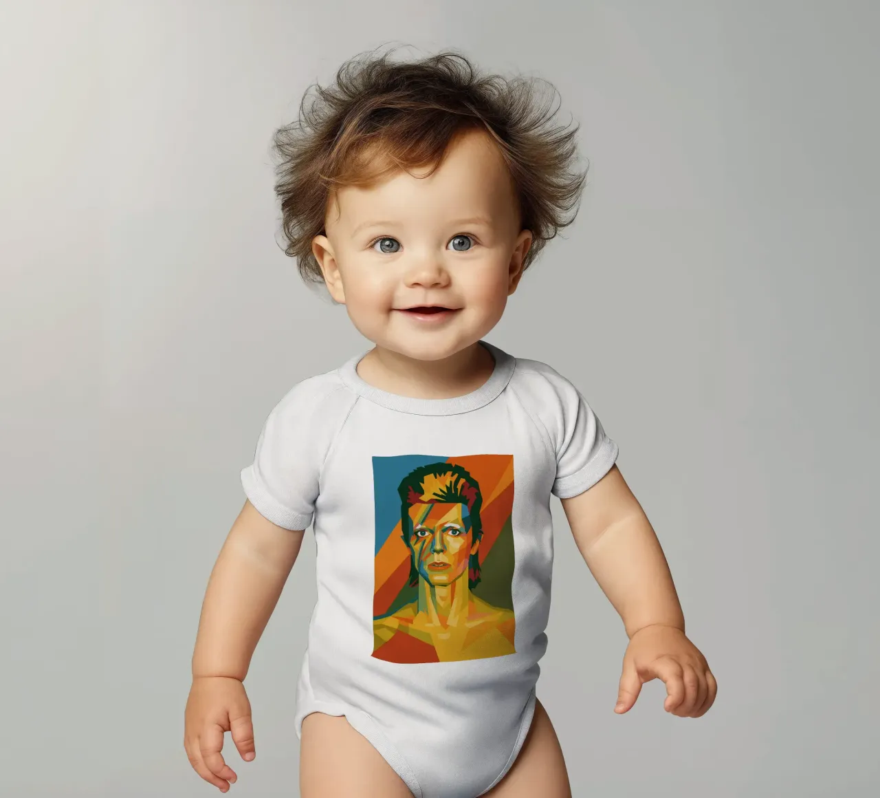 bowie retro pop art wpap body neonato maniche corte da aiswa