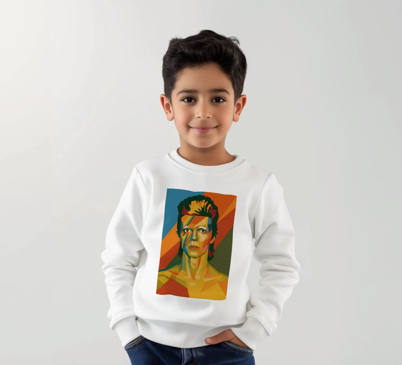 bowie retro pop art wpap felpa bambino da aiswa