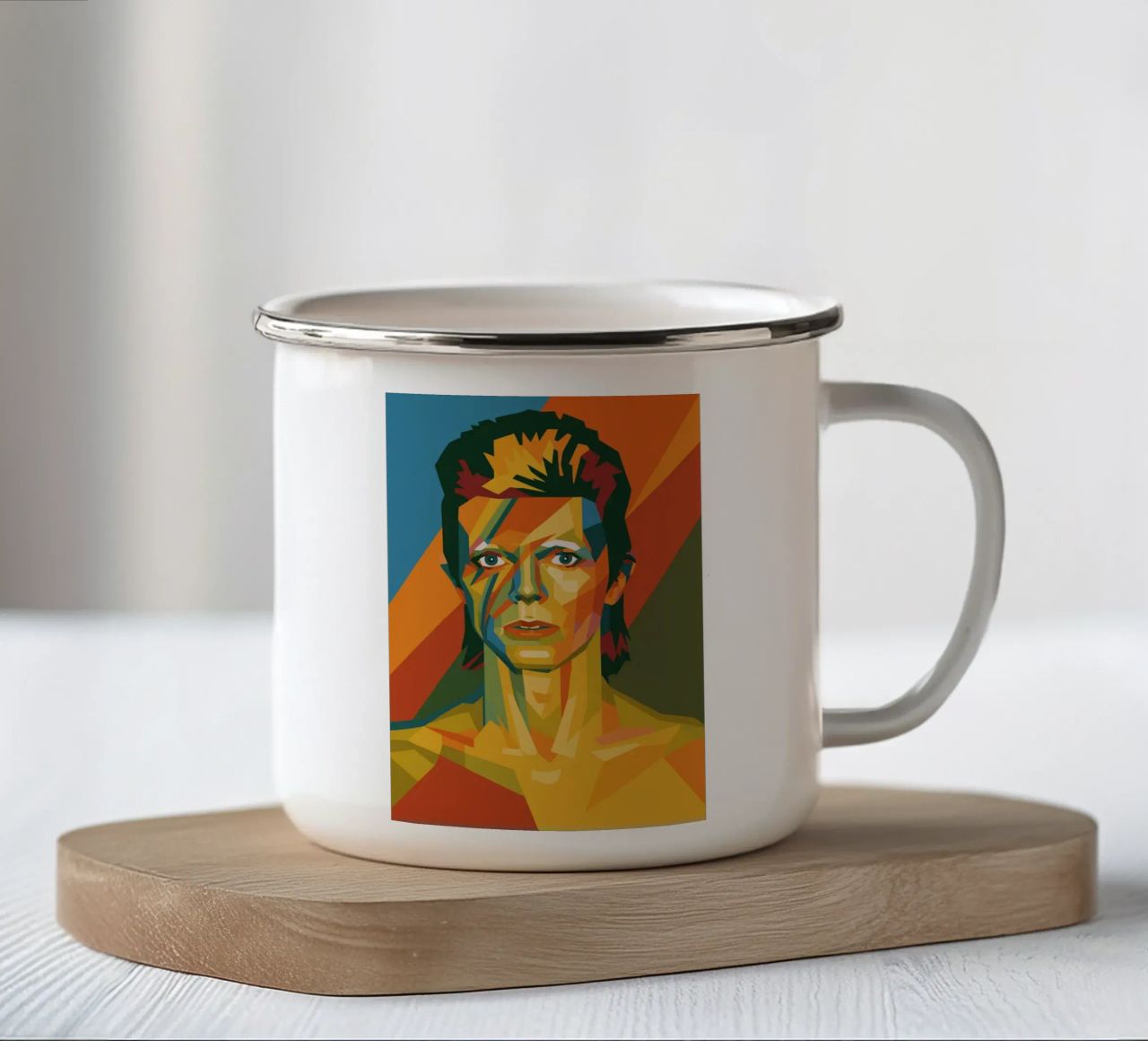 bowie retro pop art wpap tazza in smalto da aiswa