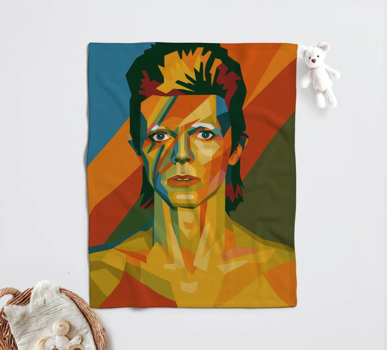bowie retro pop art wpap coperta in pile da aiswa