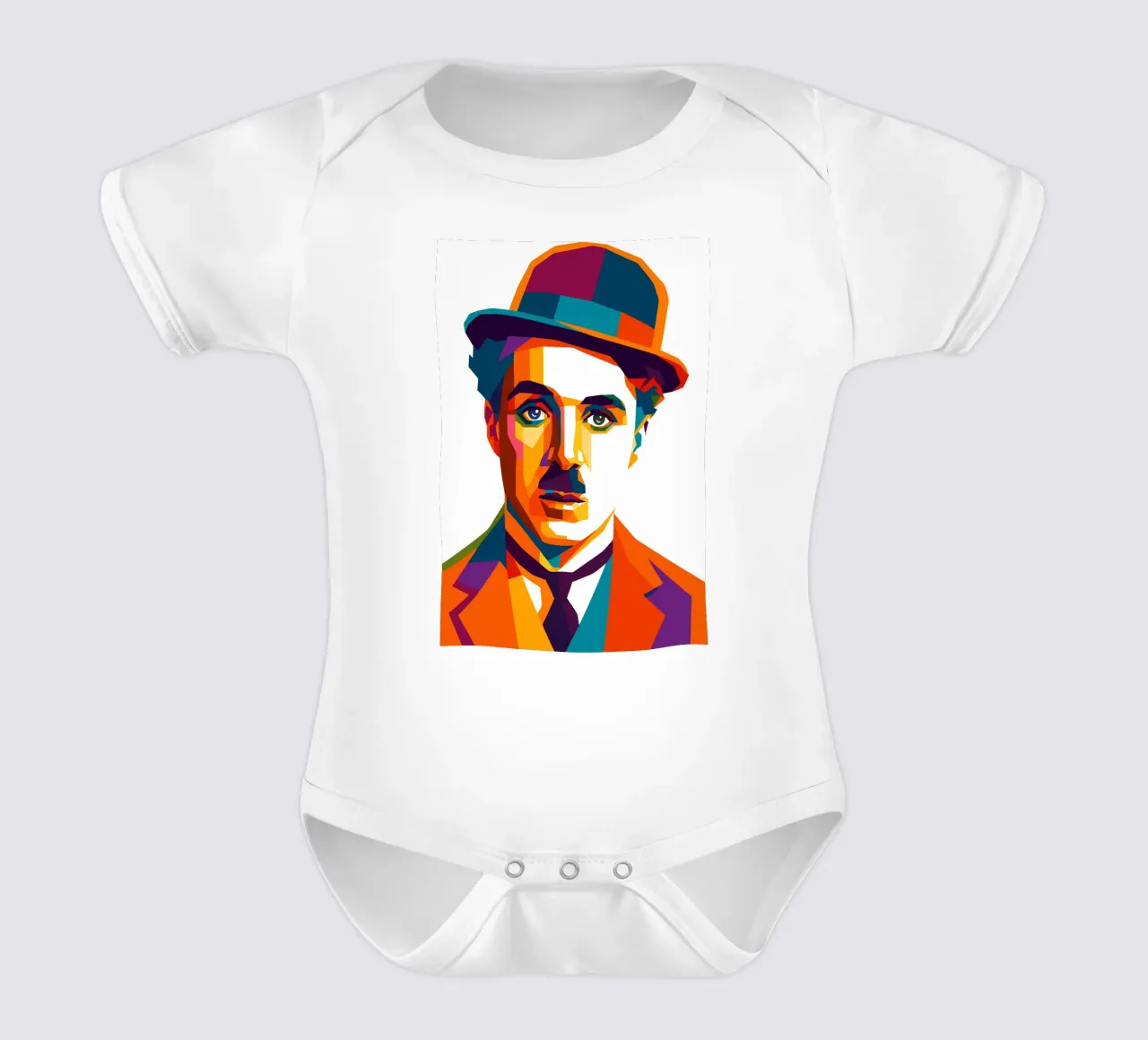 charli chaplin retro pop art wpap body neonato maniche corte da aiswa